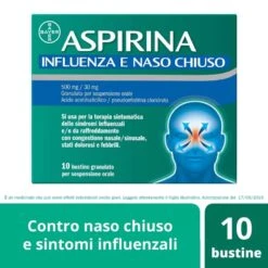 Bayer Aspirina Influenza E Naso Chiuso 500 Mg / 30 Mg Granulato Per Sospensione Orale -Vendite ROSSETTI bayer aspirina influenza e naso chiuso 500 mg 30 mg granulato per sospensione orale 1