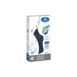 Desa Pharma Sauber Calza Uomo Fantasia Q-skin 70 Den Blu Riga Larga Denim Taglia G Promo