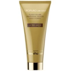 Rephase Oropuro 24k Gold Fluido Solare Protezione Antietà Viso Corpo Spf30 150ml